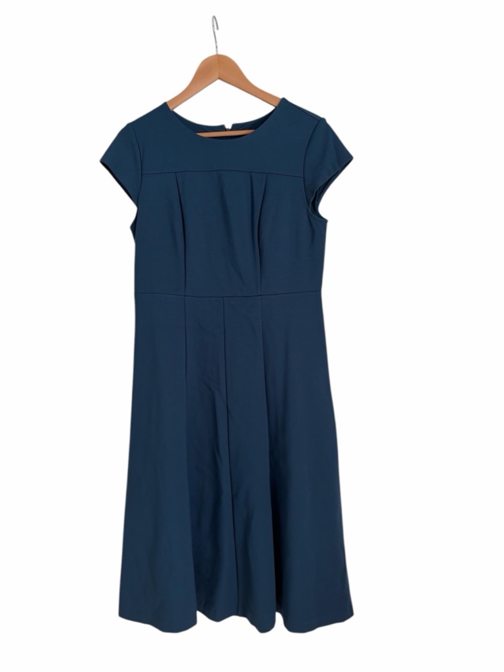 Ann Taylor Teal Fit & Flare Midi Dress Size 6 Cap Sleeve NWOT